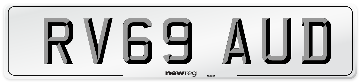 RV69 AUD Number Plate from New Reg